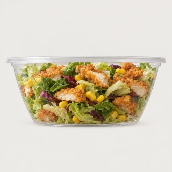 Johns Crispy Chicken Salat mit paniertem Hähnchen und Mais