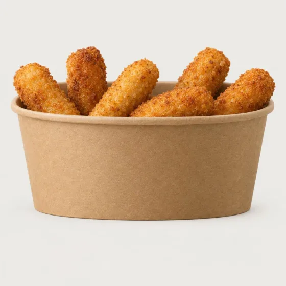 Mozzarella Sticks von John’s Burger mit ausgelaufenem Käse